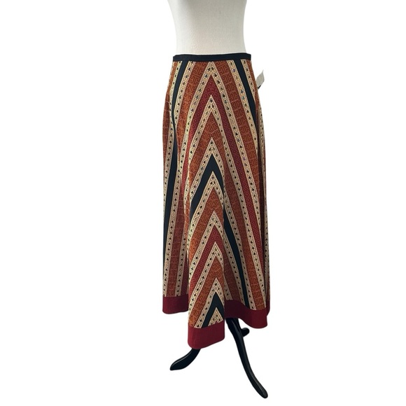 Willie Smith Beaded Bohemian New Without Tags Chevron Patterned Maxi Skirt - Picture 3 of 15